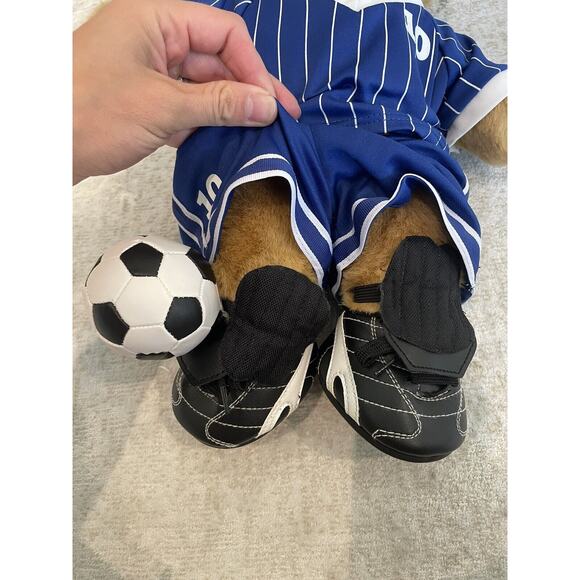 Build A Bear Workshop Soccer Bear Blue Outfit with Soccer Ball - Picture 2 of 6